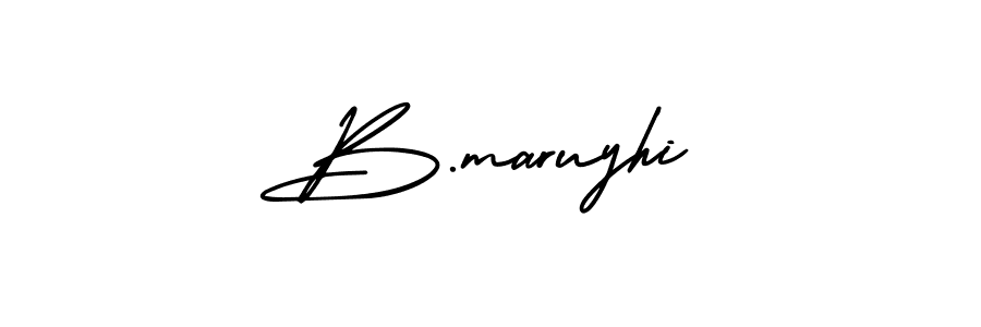 Design your own signature with our free online signature maker. With this signature software, you can create a handwritten (AmerikaSignatureDemo-Regular) signature for name B.maruyhi. B.maruyhi signature style 3 images and pictures png