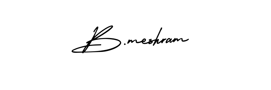 Use a signature maker to create a handwritten signature online. With this signature software, you can design (AmerikaSignatureDemo-Regular) your own signature for name B.meshram. B.meshram signature style 3 images and pictures png