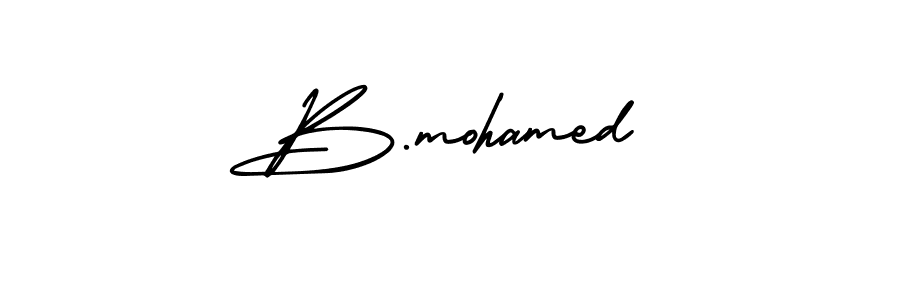 Make a beautiful signature design for name B.mohamed. With this signature (AmerikaSignatureDemo-Regular) style, you can create a handwritten signature for free. B.mohamed signature style 3 images and pictures png