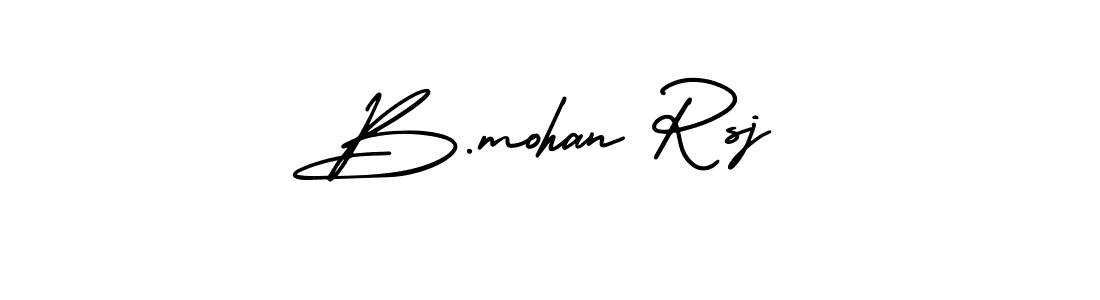 How to Draw B.mohan Rsj signature style? AmerikaSignatureDemo-Regular is a latest design signature styles for name B.mohan Rsj. B.mohan Rsj signature style 3 images and pictures png