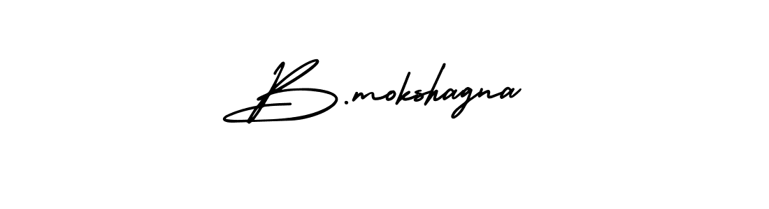 Also we have B.mokshagna name is the best signature style. Create professional handwritten signature collection using AmerikaSignatureDemo-Regular autograph style. B.mokshagna signature style 3 images and pictures png