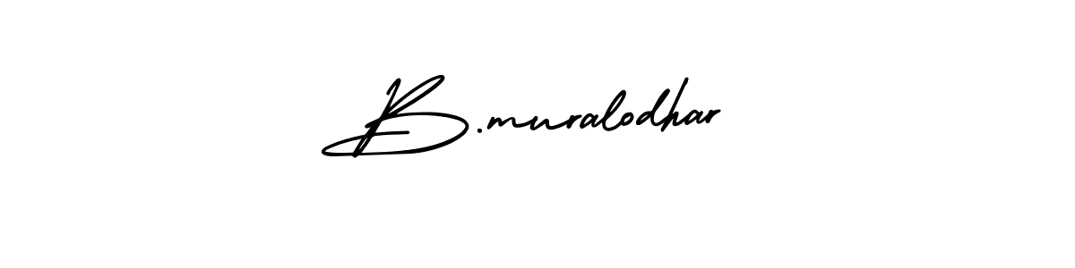 This is the best signature style for the B.muralodhar name. Also you like these signature font (AmerikaSignatureDemo-Regular). Mix name signature. B.muralodhar signature style 3 images and pictures png