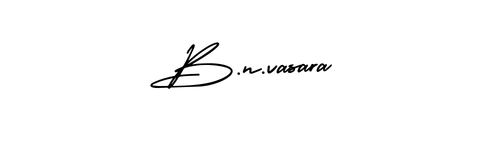 You should practise on your own different ways (AmerikaSignatureDemo-Regular) to write your name (B.n.vasara) in signature. don't let someone else do it for you. B.n.vasara signature style 3 images and pictures png