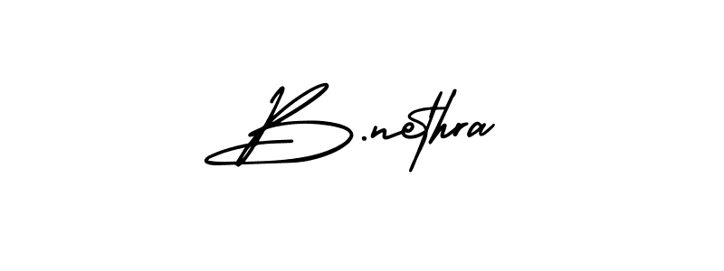 Design your own signature with our free online signature maker. With this signature software, you can create a handwritten (AmerikaSignatureDemo-Regular) signature for name B.nethra. B.nethra signature style 3 images and pictures png