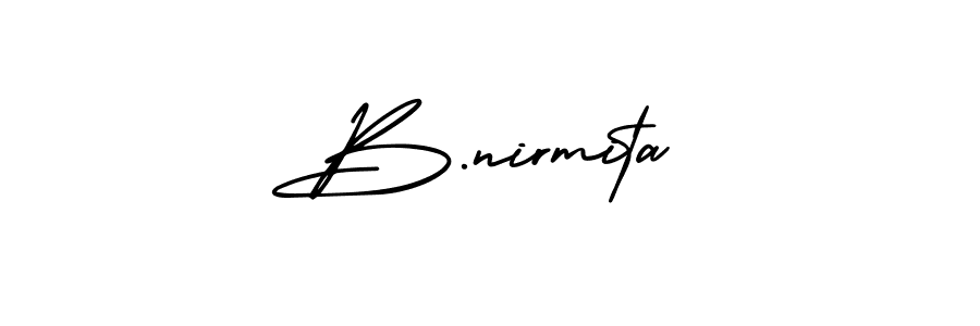 How to make B.nirmita name signature. Use AmerikaSignatureDemo-Regular style for creating short signs online. This is the latest handwritten sign. B.nirmita signature style 3 images and pictures png