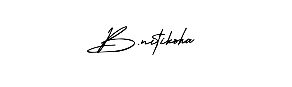 How to make B.nitiksha signature? AmerikaSignatureDemo-Regular is a professional autograph style. Create handwritten signature for B.nitiksha name. B.nitiksha signature style 3 images and pictures png