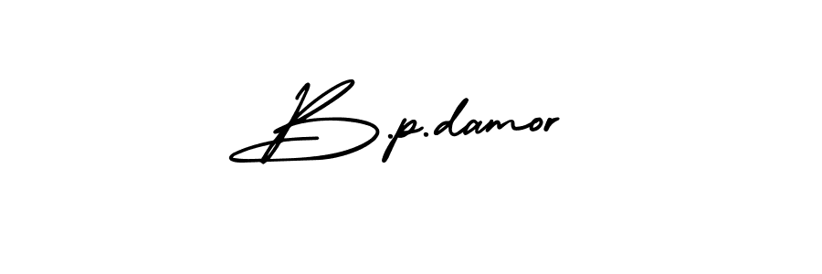 How to make B.p.damor signature? AmerikaSignatureDemo-Regular is a professional autograph style. Create handwritten signature for B.p.damor name. B.p.damor signature style 3 images and pictures png