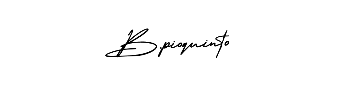 Use a signature maker to create a handwritten signature online. With this signature software, you can design (AmerikaSignatureDemo-Regular) your own signature for name B.pioquinto. B.pioquinto signature style 3 images and pictures png