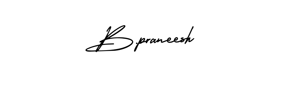 Also we have B.praneesh name is the best signature style. Create professional handwritten signature collection using AmerikaSignatureDemo-Regular autograph style. B.praneesh signature style 3 images and pictures png