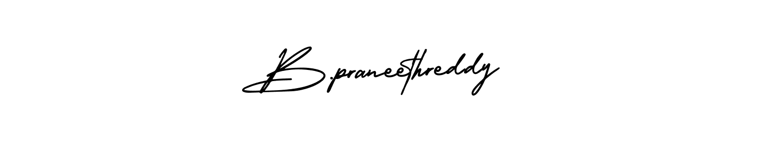 Design your own signature with our free online signature maker. With this signature software, you can create a handwritten (AmerikaSignatureDemo-Regular) signature for name B.praneethreddy. B.praneethreddy signature style 3 images and pictures png