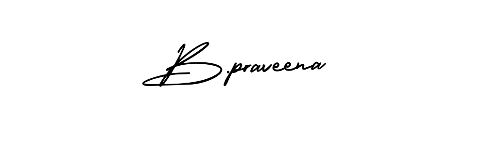 B.praveena stylish signature style. Best Handwritten Sign (AmerikaSignatureDemo-Regular) for my name. Handwritten Signature Collection Ideas for my name B.praveena. B.praveena signature style 3 images and pictures png