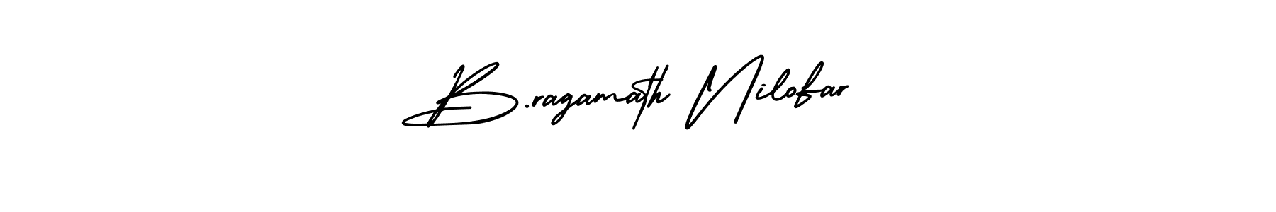 B.ragamath Nilofar stylish signature style. Best Handwritten Sign (AmerikaSignatureDemo-Regular) for my name. Handwritten Signature Collection Ideas for my name B.ragamath Nilofar. B.ragamath Nilofar signature style 3 images and pictures png