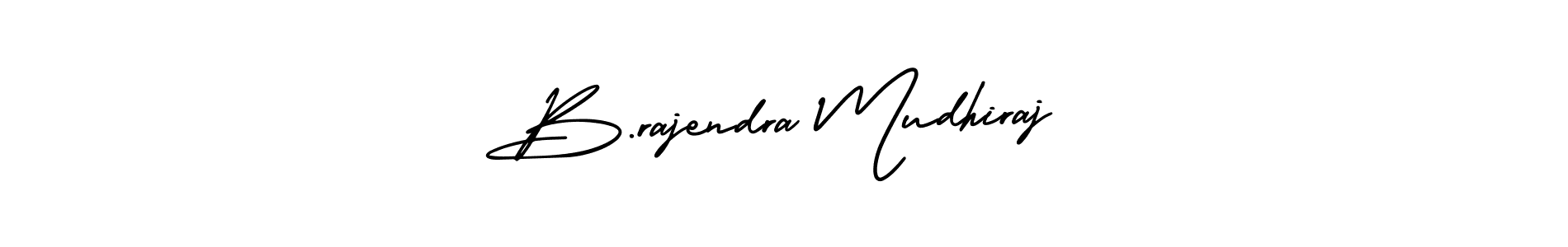 The best way (AmerikaSignatureDemo-Regular) to make a short signature is to pick only two or three words in your name. The name B.rajendra Mudhiraj include a total of six letters. For converting this name. B.rajendra Mudhiraj signature style 3 images and pictures png