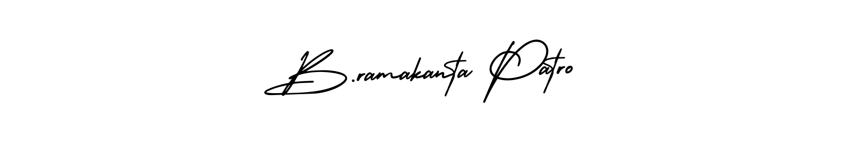 You should practise on your own different ways (AmerikaSignatureDemo-Regular) to write your name (B.ramakanta Patro) in signature. don't let someone else do it for you. B.ramakanta Patro signature style 3 images and pictures png