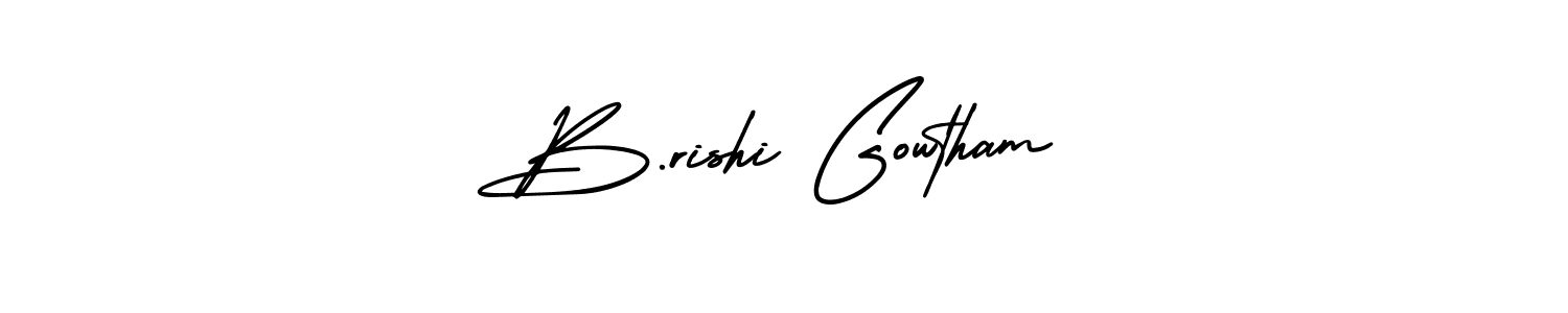 Create a beautiful signature design for name B.rishi Gowtham. With this signature (AmerikaSignatureDemo-Regular) fonts, you can make a handwritten signature for free. B.rishi Gowtham signature style 3 images and pictures png