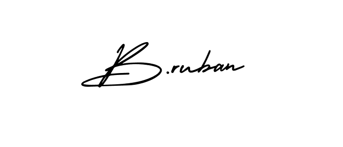The best way (AmerikaSignatureDemo-Regular) to make a short signature is to pick only two or three words in your name. The name B.ruban include a total of six letters. For converting this name. B.ruban signature style 3 images and pictures png