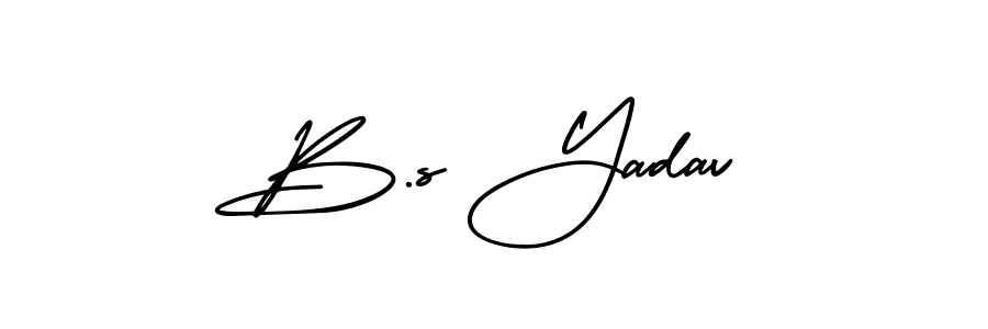 The best way (AmerikaSignatureDemo-Regular) to make a short signature is to pick only two or three words in your name. The name B.s Yadav include a total of six letters. For converting this name. B.s Yadav signature style 3 images and pictures png