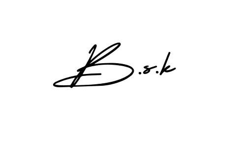 B.s.k stylish signature style. Best Handwritten Sign (AmerikaSignatureDemo-Regular) for my name. Handwritten Signature Collection Ideas for my name B.s.k. B.s.k signature style 3 images and pictures png