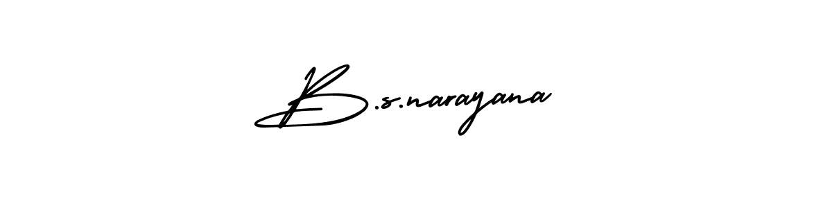 How to make B.s.narayana name signature. Use AmerikaSignatureDemo-Regular style for creating short signs online. This is the latest handwritten sign. B.s.narayana signature style 3 images and pictures png