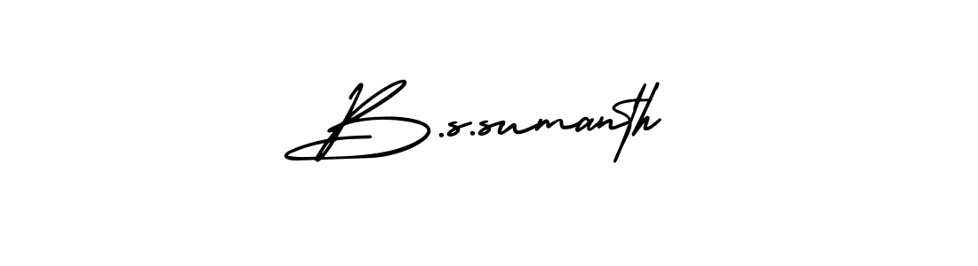 Also we have B.s.sumanth name is the best signature style. Create professional handwritten signature collection using AmerikaSignatureDemo-Regular autograph style. B.s.sumanth signature style 3 images and pictures png