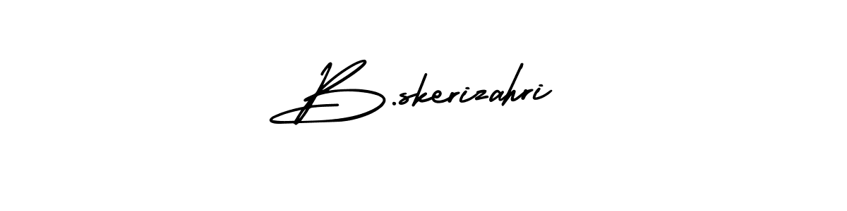 The best way (AmerikaSignatureDemo-Regular) to make a short signature is to pick only two or three words in your name. The name B.skerizahri include a total of six letters. For converting this name. B.skerizahri signature style 3 images and pictures png