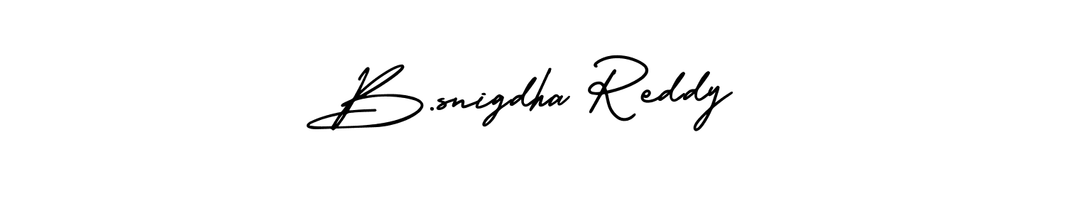 AmerikaSignatureDemo-Regular is a professional signature style that is perfect for those who want to add a touch of class to their signature. It is also a great choice for those who want to make their signature more unique. Get B.snigdha Reddy name to fancy signature for free. B.snigdha Reddy signature style 3 images and pictures png