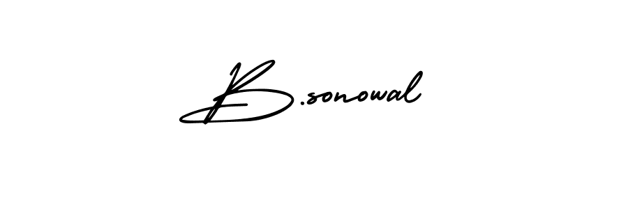 How to make B.sonowal name signature. Use AmerikaSignatureDemo-Regular style for creating short signs online. This is the latest handwritten sign. B.sonowal signature style 3 images and pictures png