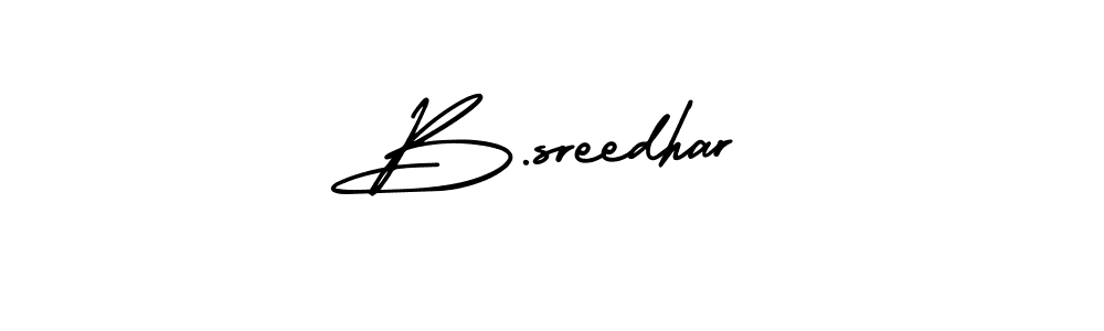 The best way (AmerikaSignatureDemo-Regular) to make a short signature is to pick only two or three words in your name. The name B.sreedhar include a total of six letters. For converting this name. B.sreedhar signature style 3 images and pictures png