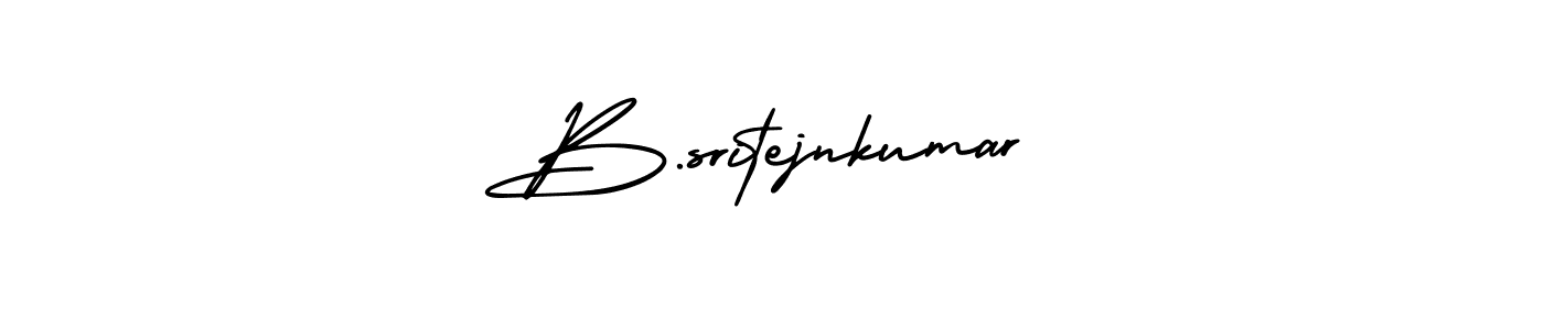 How to make B.sritejnkumar name signature. Use AmerikaSignatureDemo-Regular style for creating short signs online. This is the latest handwritten sign. B.sritejnkumar signature style 3 images and pictures png
