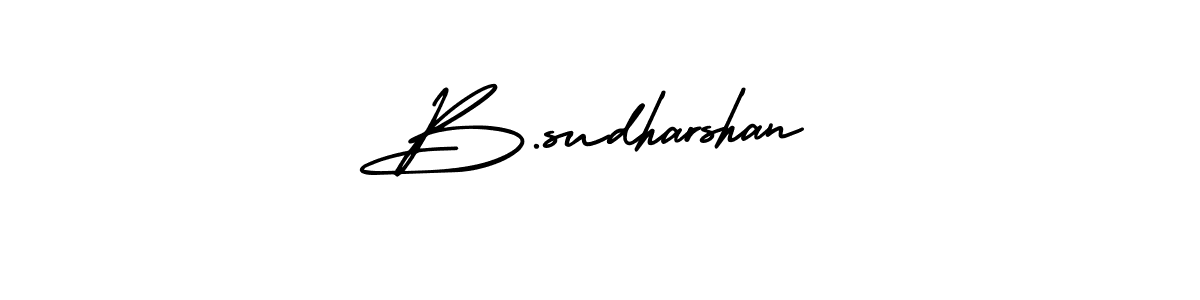 Make a beautiful signature design for name B.sudharshan. With this signature (AmerikaSignatureDemo-Regular) style, you can create a handwritten signature for free. B.sudharshan signature style 3 images and pictures png