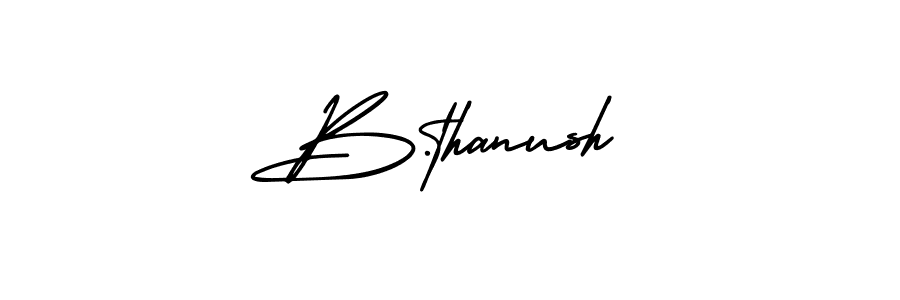 How to make B.thanush name signature. Use AmerikaSignatureDemo-Regular style for creating short signs online. This is the latest handwritten sign. B.thanush signature style 3 images and pictures png