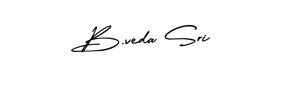 Design your own signature with our free online signature maker. With this signature software, you can create a handwritten (AmerikaSignatureDemo-Regular) signature for name B.veda Sri. B.veda Sri signature style 3 images and pictures png