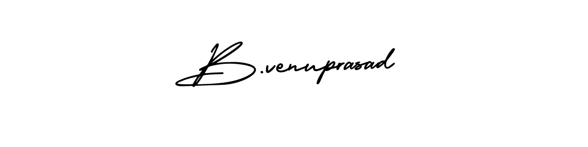 You should practise on your own different ways (AmerikaSignatureDemo-Regular) to write your name (B.venuprasad) in signature. don't let someone else do it for you. B.venuprasad signature style 3 images and pictures png