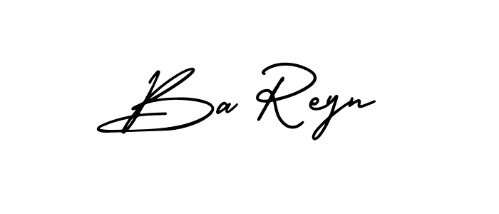 The best way (AmerikaSignatureDemo-Regular) to make a short signature is to pick only two or three words in your name. The name Ba Reyn include a total of six letters. For converting this name. Ba Reyn signature style 3 images and pictures png