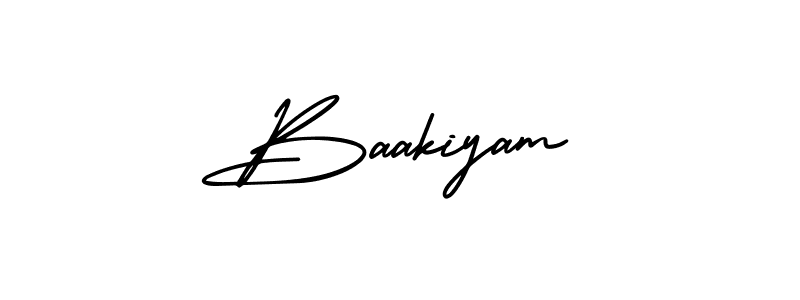 You should practise on your own different ways (AmerikaSignatureDemo-Regular) to write your name (Baakiyam) in signature. don't let someone else do it for you. Baakiyam signature style 3 images and pictures png