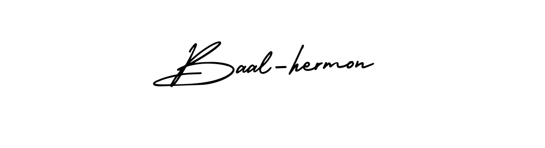 You should practise on your own different ways (AmerikaSignatureDemo-Regular) to write your name (Baal-hermon) in signature. don't let someone else do it for you. Baal-hermon signature style 3 images and pictures png