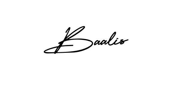 Use a signature maker to create a handwritten signature online. With this signature software, you can design (AmerikaSignatureDemo-Regular) your own signature for name Baalis. Baalis signature style 3 images and pictures png