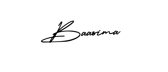 Make a beautiful signature design for name Baasima. With this signature (AmerikaSignatureDemo-Regular) style, you can create a handwritten signature for free. Baasima signature style 3 images and pictures png