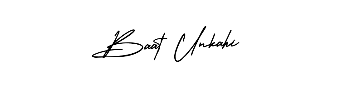 It looks lik you need a new signature style for name Baat Unkahi. Design unique handwritten (AmerikaSignatureDemo-Regular) signature with our free signature maker in just a few clicks. Baat Unkahi signature style 3 images and pictures png