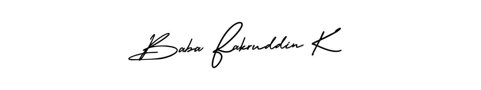 How to make Baba Fakruddin K signature? AmerikaSignatureDemo-Regular is a professional autograph style. Create handwritten signature for Baba Fakruddin K name. Baba Fakruddin K signature style 3 images and pictures png