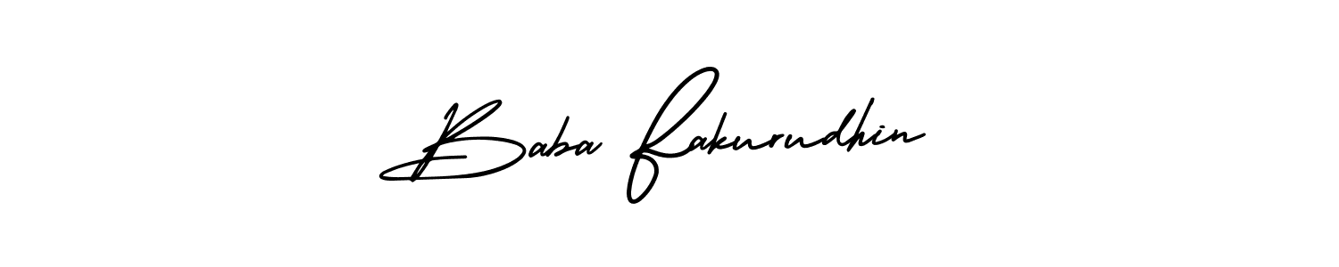 Use a signature maker to create a handwritten signature online. With this signature software, you can design (AmerikaSignatureDemo-Regular) your own signature for name Baba Fakurudhin. Baba Fakurudhin signature style 3 images and pictures png