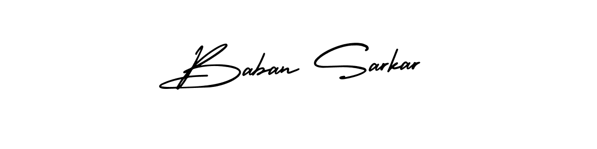 How to Draw Baban Sarkar signature style? AmerikaSignatureDemo-Regular is a latest design signature styles for name Baban Sarkar. Baban Sarkar signature style 3 images and pictures png