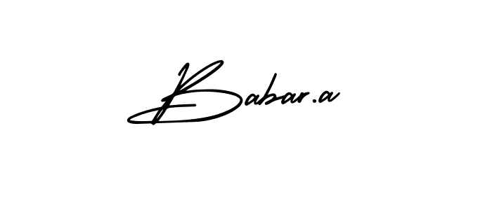 if you are searching for the best signature style for your name Babar.a. so please give up your signature search. here we have designed multiple signature styles  using AmerikaSignatureDemo-Regular. Babar.a signature style 3 images and pictures png