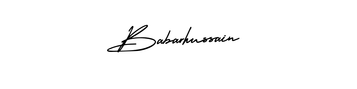 AmerikaSignatureDemo-Regular is a professional signature style that is perfect for those who want to add a touch of class to their signature. It is also a great choice for those who want to make their signature more unique. Get Babarhussain name to fancy signature for free. Babarhussain signature style 3 images and pictures png