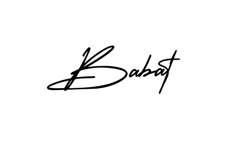 You should practise on your own different ways (AmerikaSignatureDemo-Regular) to write your name (Babat) in signature. don't let someone else do it for you. Babat signature style 3 images and pictures png