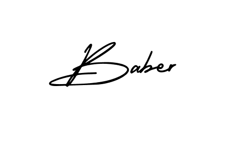 Make a beautiful signature design for name Baber. With this signature (AmerikaSignatureDemo-Regular) style, you can create a handwritten signature for free. Baber signature style 3 images and pictures png