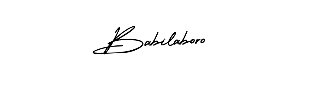 The best way (AmerikaSignatureDemo-Regular) to make a short signature is to pick only two or three words in your name. The name Babilaboro include a total of six letters. For converting this name. Babilaboro signature style 3 images and pictures png