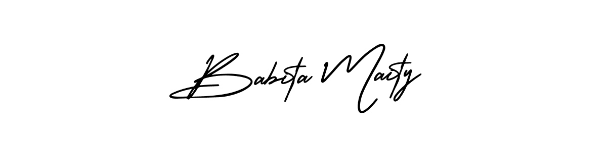Make a short Babita Maity signature style. Manage your documents anywhere anytime using AmerikaSignatureDemo-Regular. Create and add eSignatures, submit forms, share and send files easily. Babita Maity signature style 3 images and pictures png