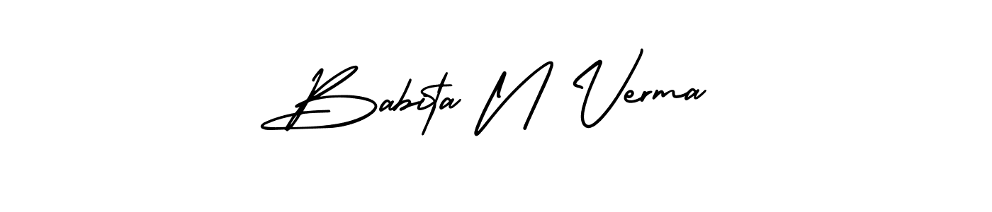 Create a beautiful signature design for name Babita N Verma. With this signature (AmerikaSignatureDemo-Regular) fonts, you can make a handwritten signature for free. Babita N Verma signature style 3 images and pictures png