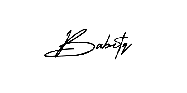 How to make Babitq signature? AmerikaSignatureDemo-Regular is a professional autograph style. Create handwritten signature for Babitq name. Babitq signature style 3 images and pictures png